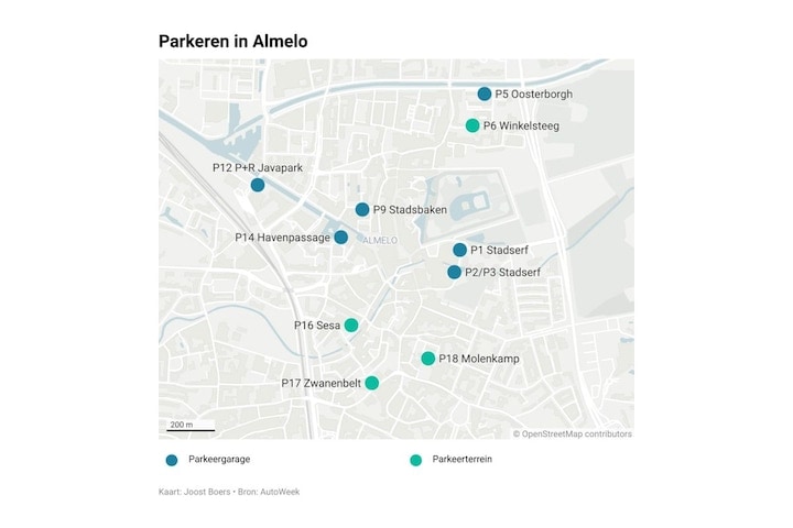 Parkeren in Almelo kaartje
