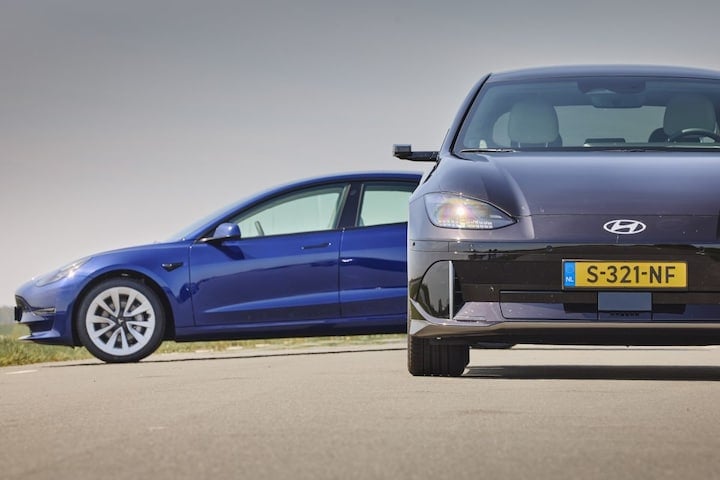 Tesla Model 3 Hyundai Ioniq 6 EV elektrische auto
