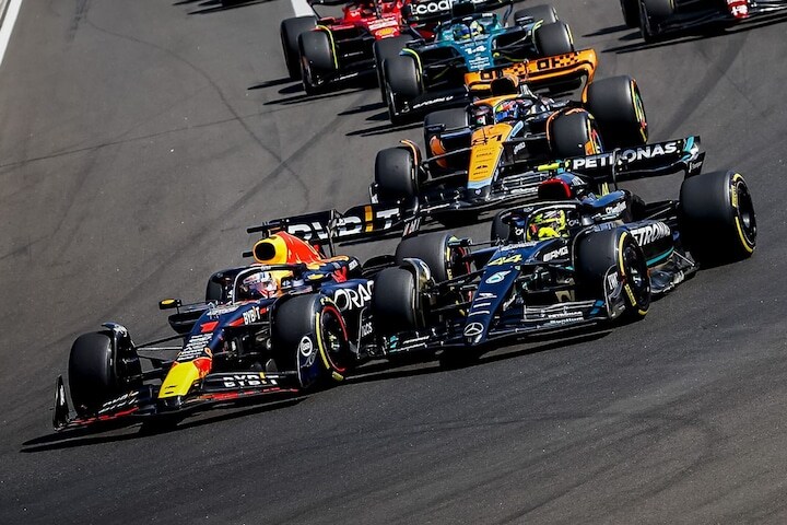 Max Verstappen Lewis Hamilton GP Hongarije 2023 (ANP)