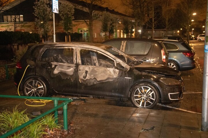 brand elektrische auto brandweer