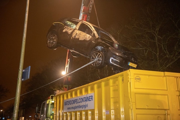 brand elektrische auto brandweer