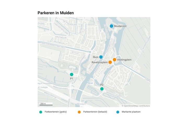 Parkeren in Muiden kaartje