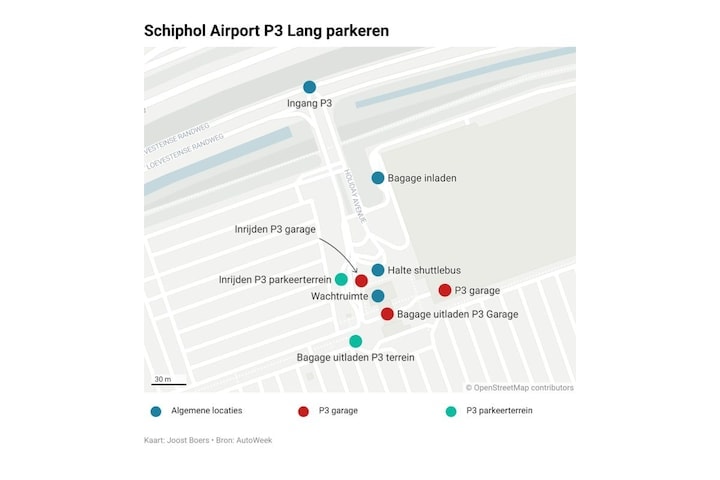 P3 Lang parkeren Schiphol kaartje