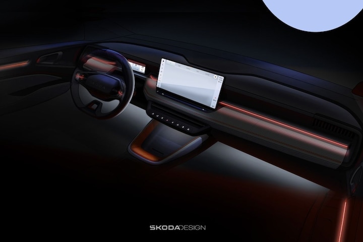 Skoda EV interieur schets