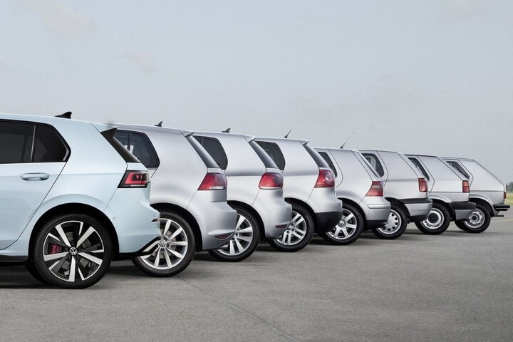 50 jaar Volkswagen Golf generaties