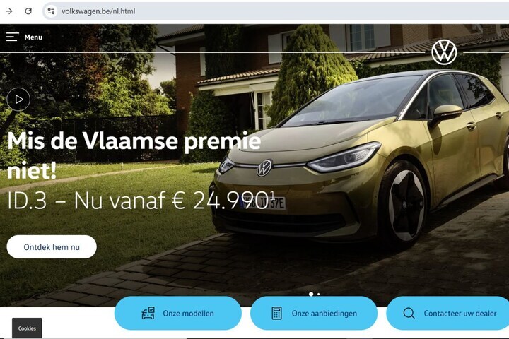Volkswagen ID3 vanaf €24.990 met Vlaamse premie