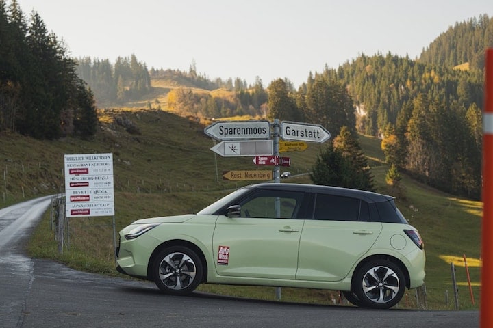 Suzuki Swift reportage naar Zwitserland. Zuinig