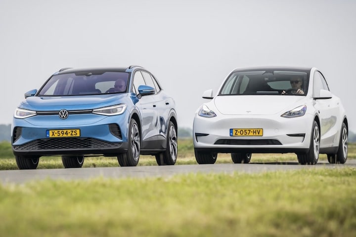 Tesla Model Y en Volkswagen ID4