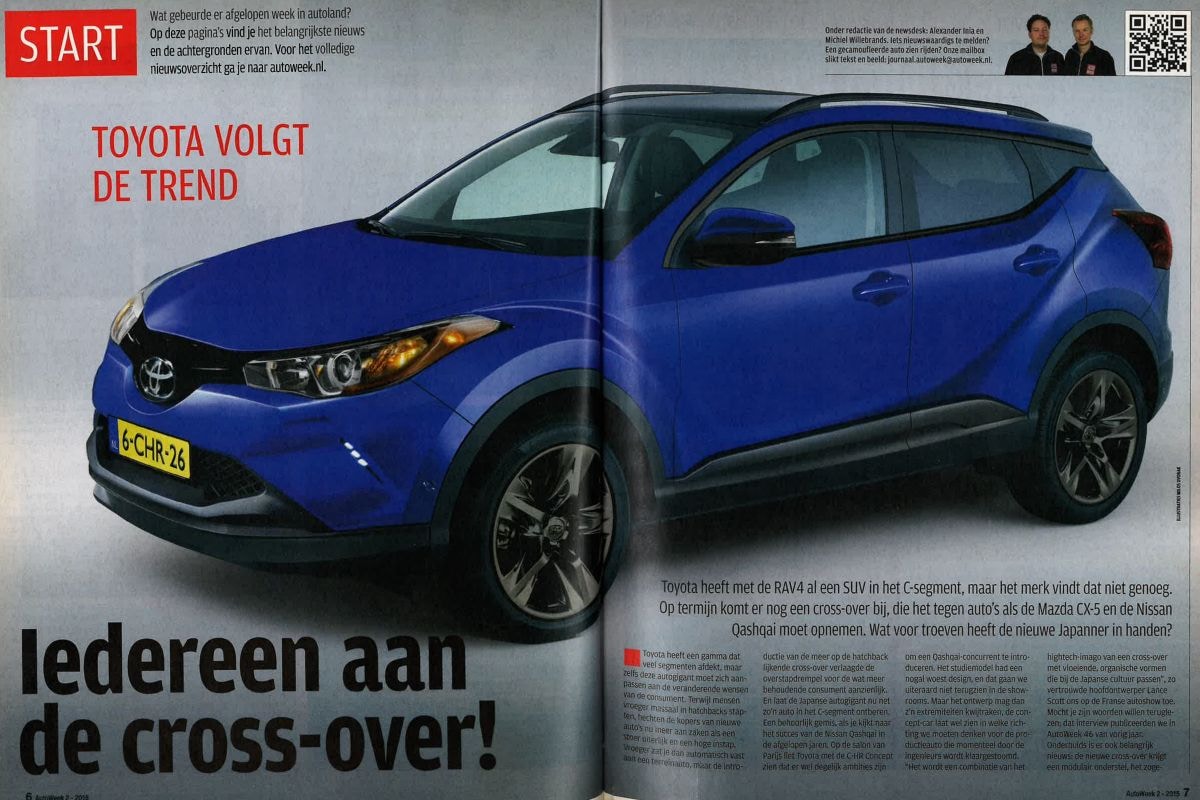 Toyota C-HR illustraties DIE NIET KLOPPEN