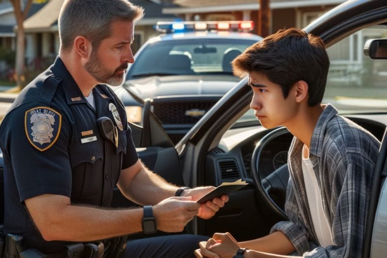 Agent met jongen rijbewijs Amerika (ChatDPG AI)