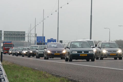 In de file langs Hessing