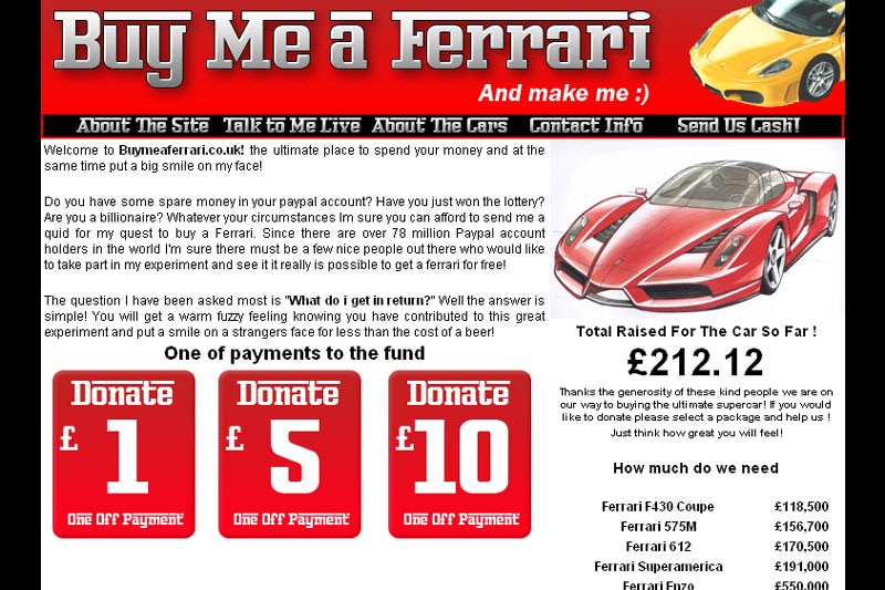 Buy me a ferrari