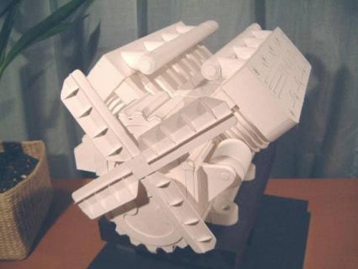 motor van papier