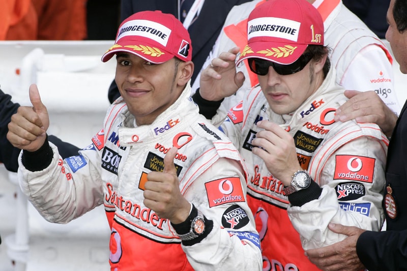 Lewis Hamilton en Fernando Alonso