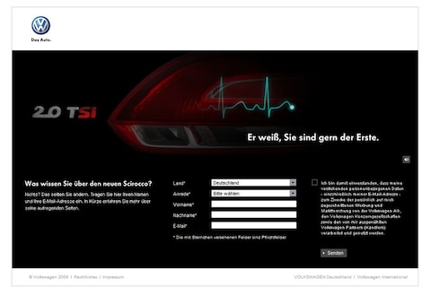 Scirocco minisite al in de lucht