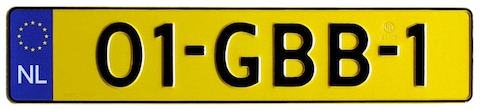 Eerste nieuwe kenteken: 01-GBB-1