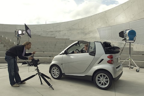 Elektrische Smart onderweg