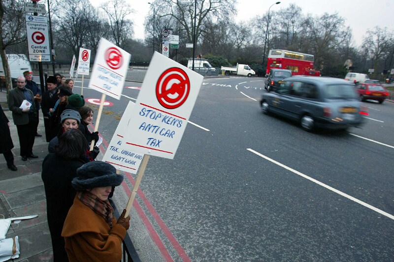 Protest tegen Congestion Charge (foto: EPA)