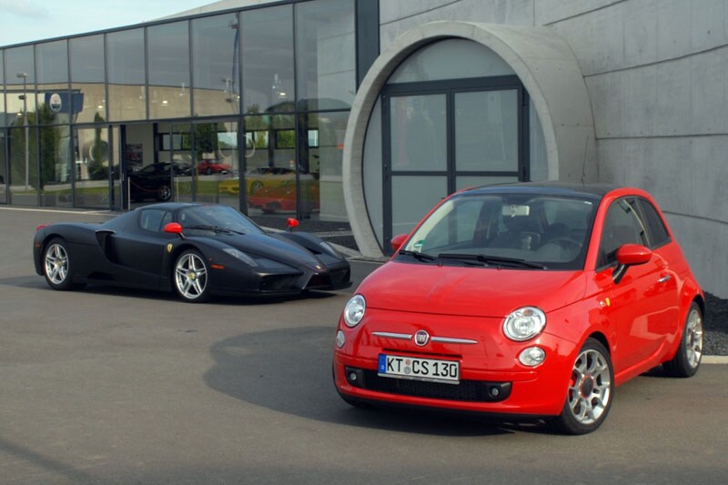 Fiat 500 als leenauto voor Ferrari-rijders
