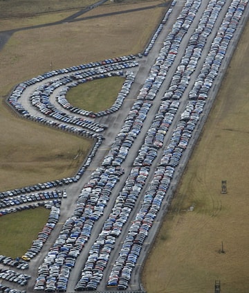 Autovoorraad Upper Heyford airbase | Foto: ANP/AFP