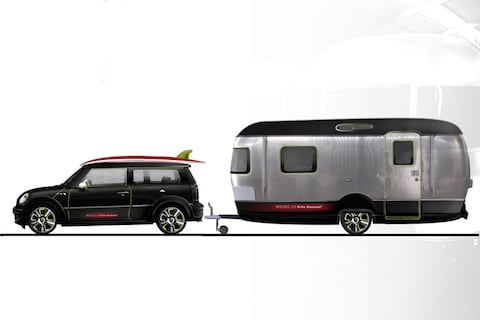 Mini met Airstream caravan: design-iconen