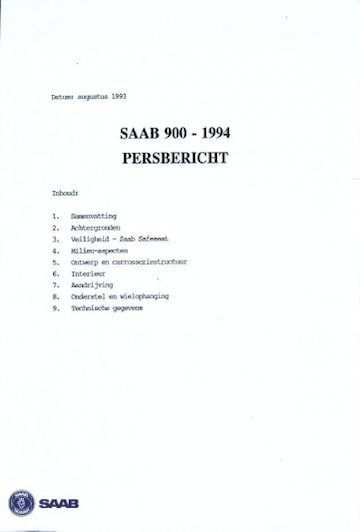 Brochures Saab 900 - Folders