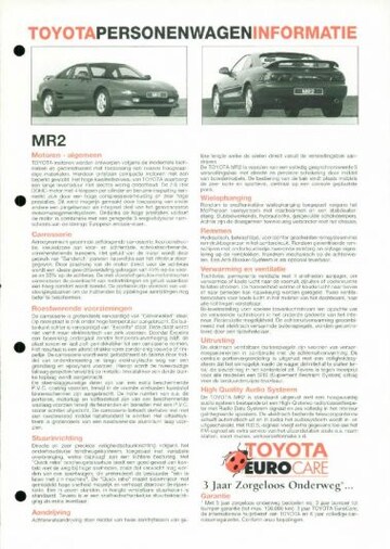 Brochures Toyota MR2 - Folders
