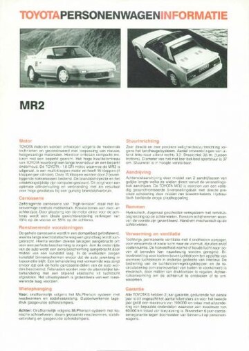 Brochures Toyota MR2 - Folders