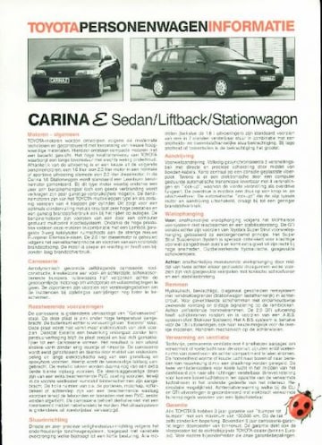 Brochures Toyota Carina - Folders