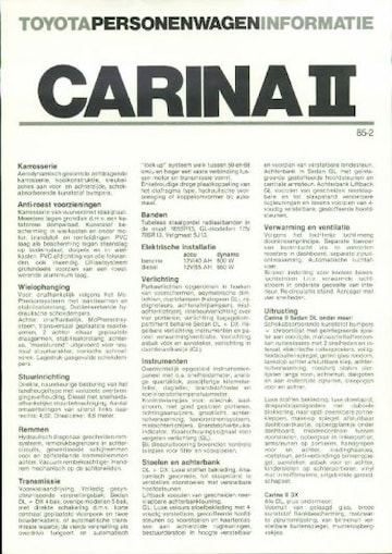 Brochures Toyota Carina - Folders