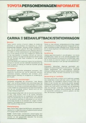 Brochures Toyota Carina - Folders