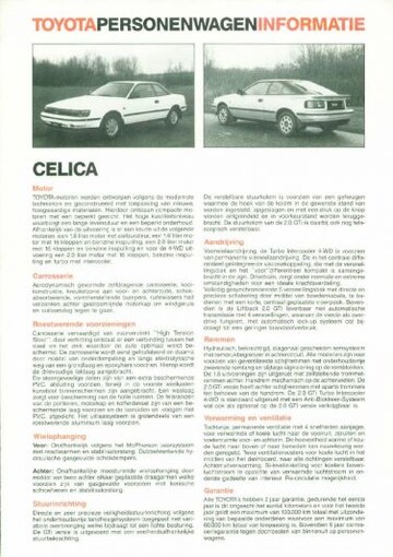Brochures Toyota Celica - Folders