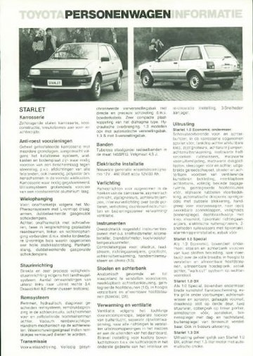Brochures Toyota Starlet - Folders