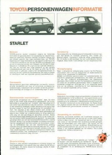 Brochures Toyota Starlet - Folders