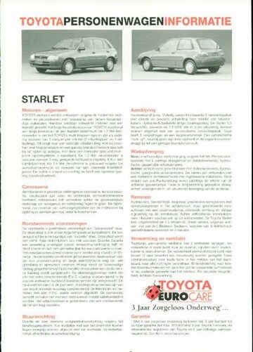 Brochures Toyota Starlet - Folders