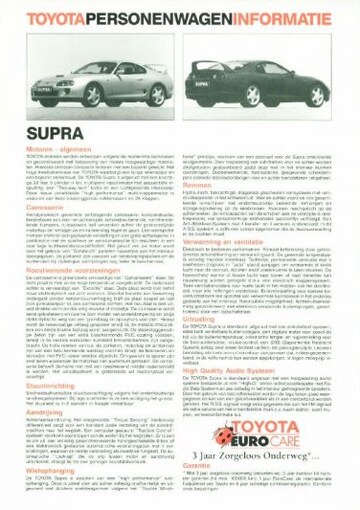 Brochures Toyota Supra - Folders