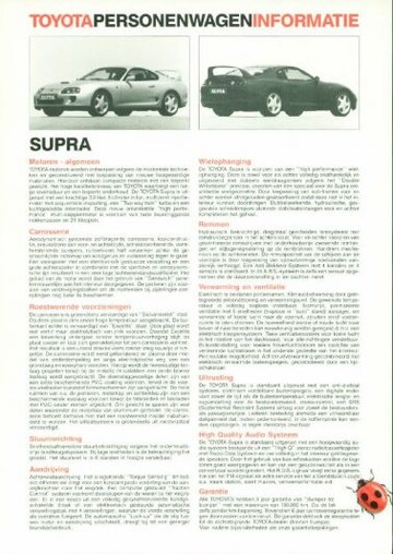 Brochures Toyota Supra - Folders