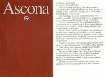 Brochures Opel Ascona - Folders