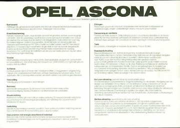 Brochures Opel Ascona - Folders
