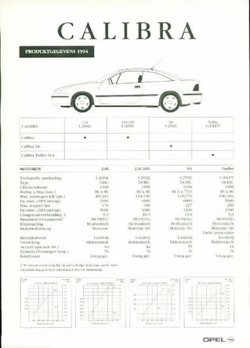 Brochures Opel Calibra - Folders