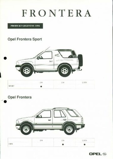 Brochures Opel Frontera - Folders