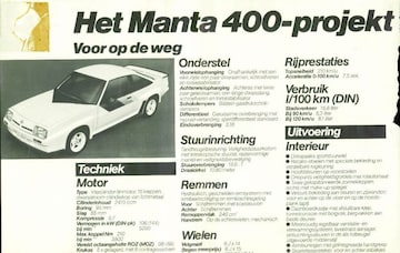 Brochures Opel Manta - Folders
