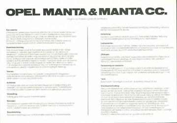 Brochures Opel Manta - Folders