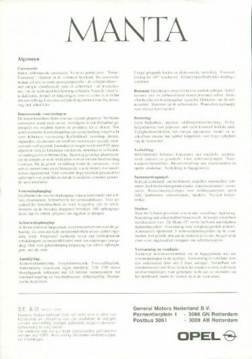 Brochures Opel Manta - Folders