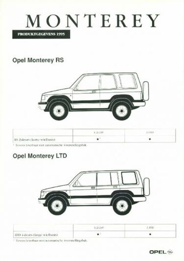 Brochures Opel Monterey - Folders