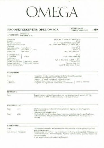 Brochures Opel Omega - Folders