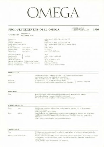 Brochures Opel Omega - Folders