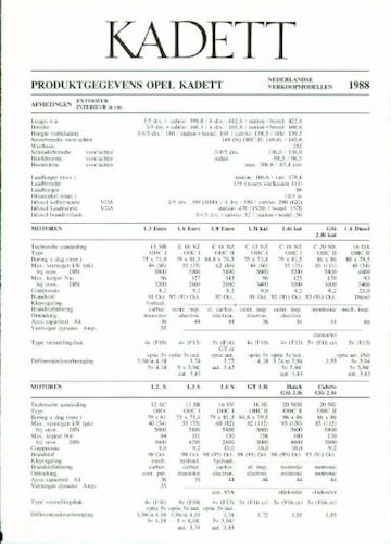 Brochures Opel Kadett - Folders