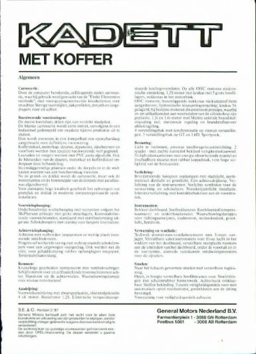 Brochures Opel Kadett - Folders