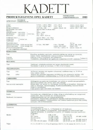 Brochures Opel Kadett - Folders